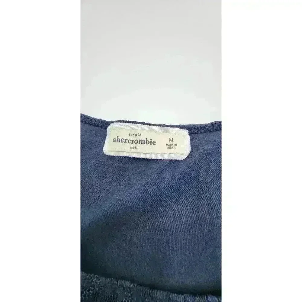Abercrombie Kids Girl's Size M Navy Blue Long Sleeve Lace Dress